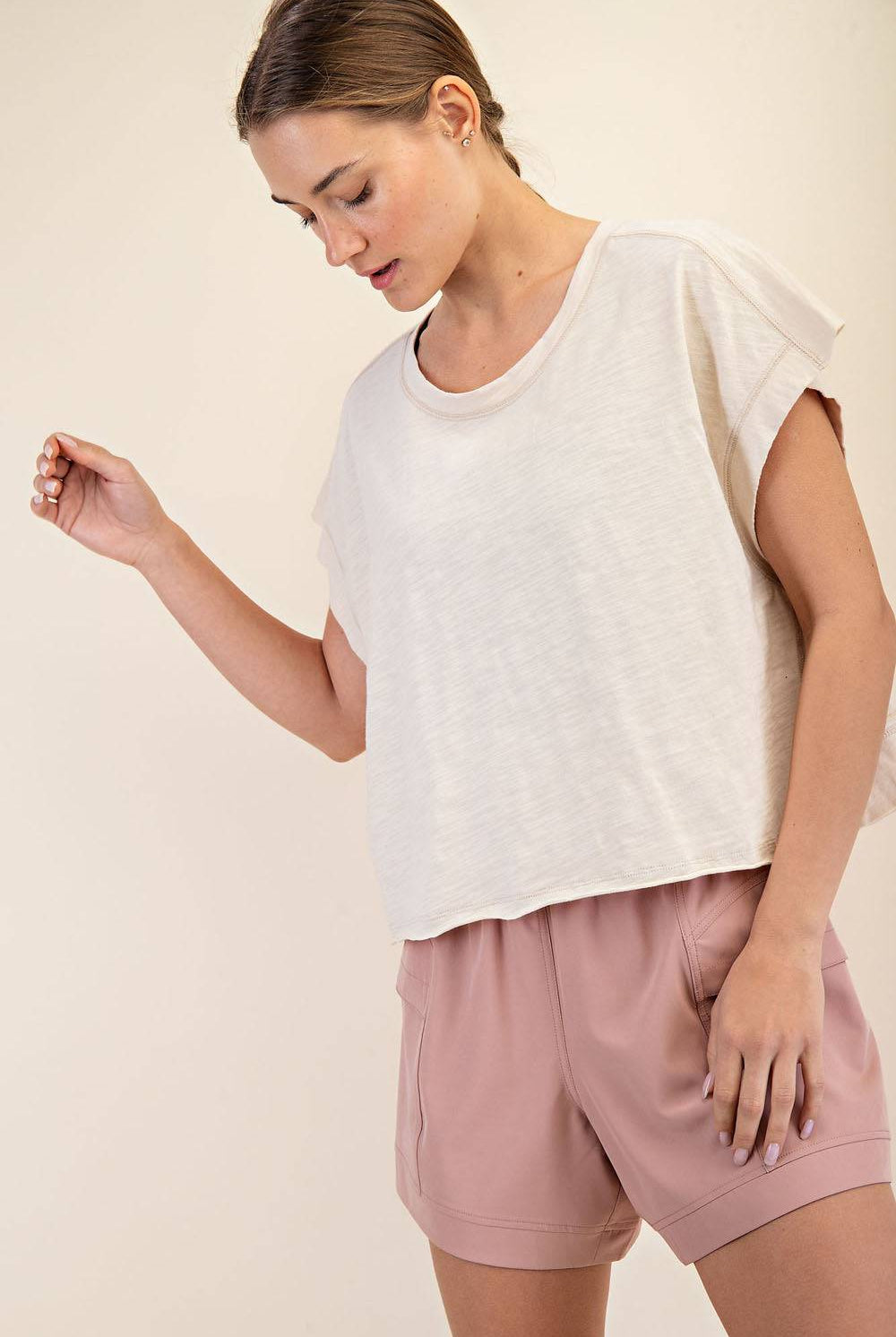 Cotton Slub Open Back Top - Hype Up