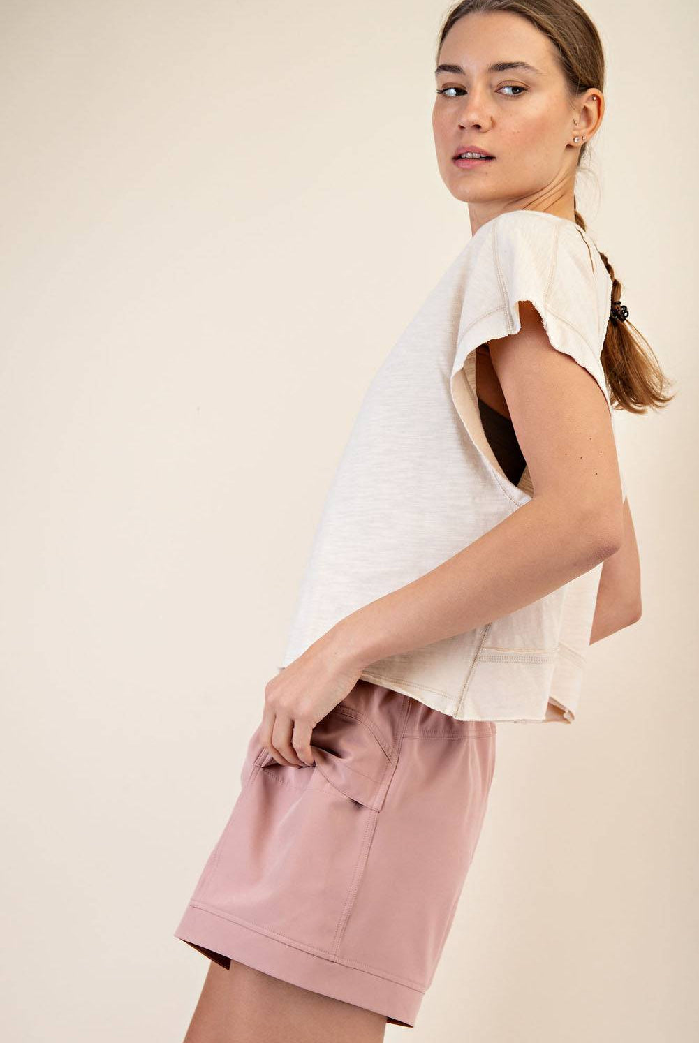 Cotton Slub Open Back Top - Hype Up