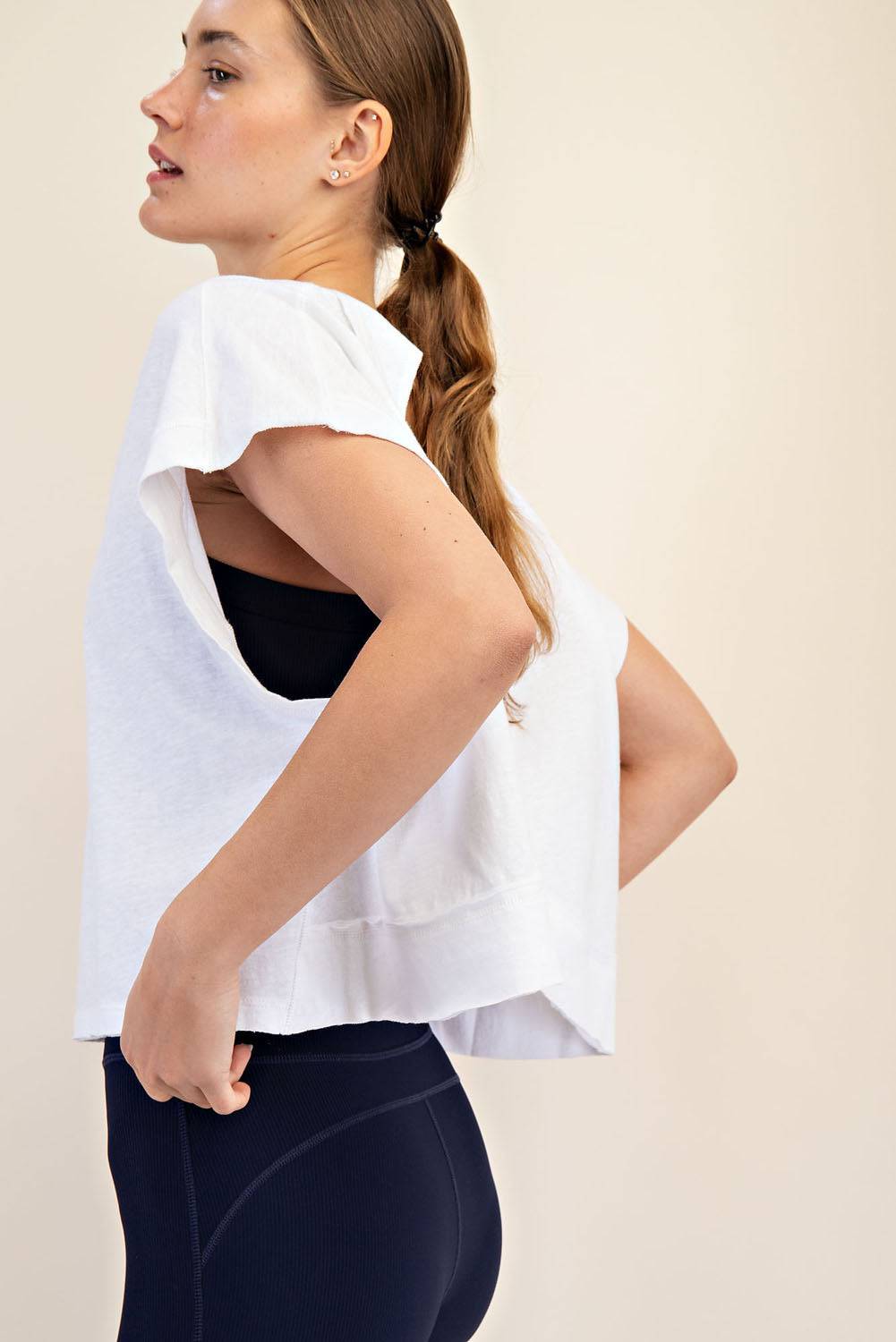 Cotton Slub Open Back Top - Hype Up
