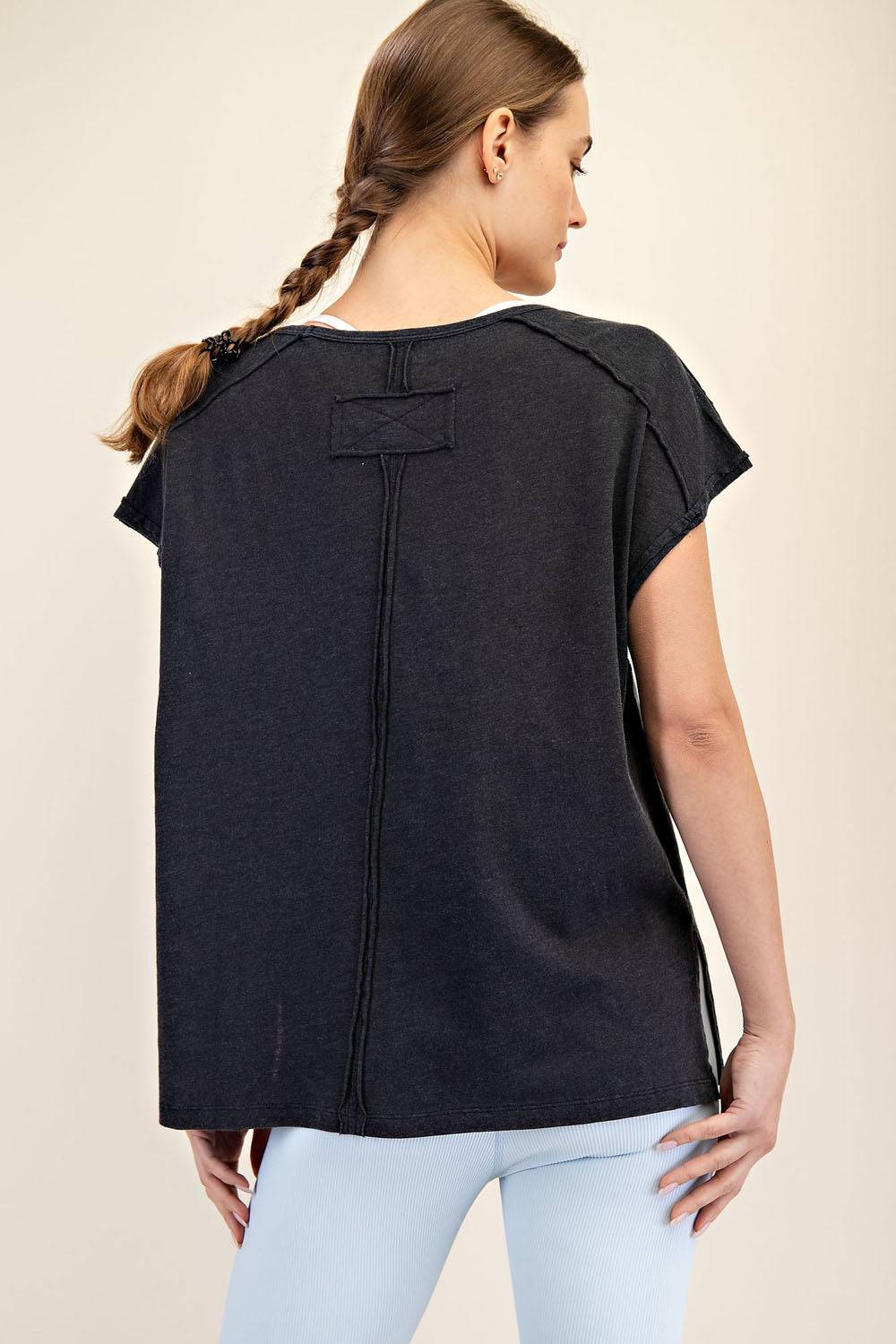 CVC Slub Oversized Short Sleeve Top - Hype Up