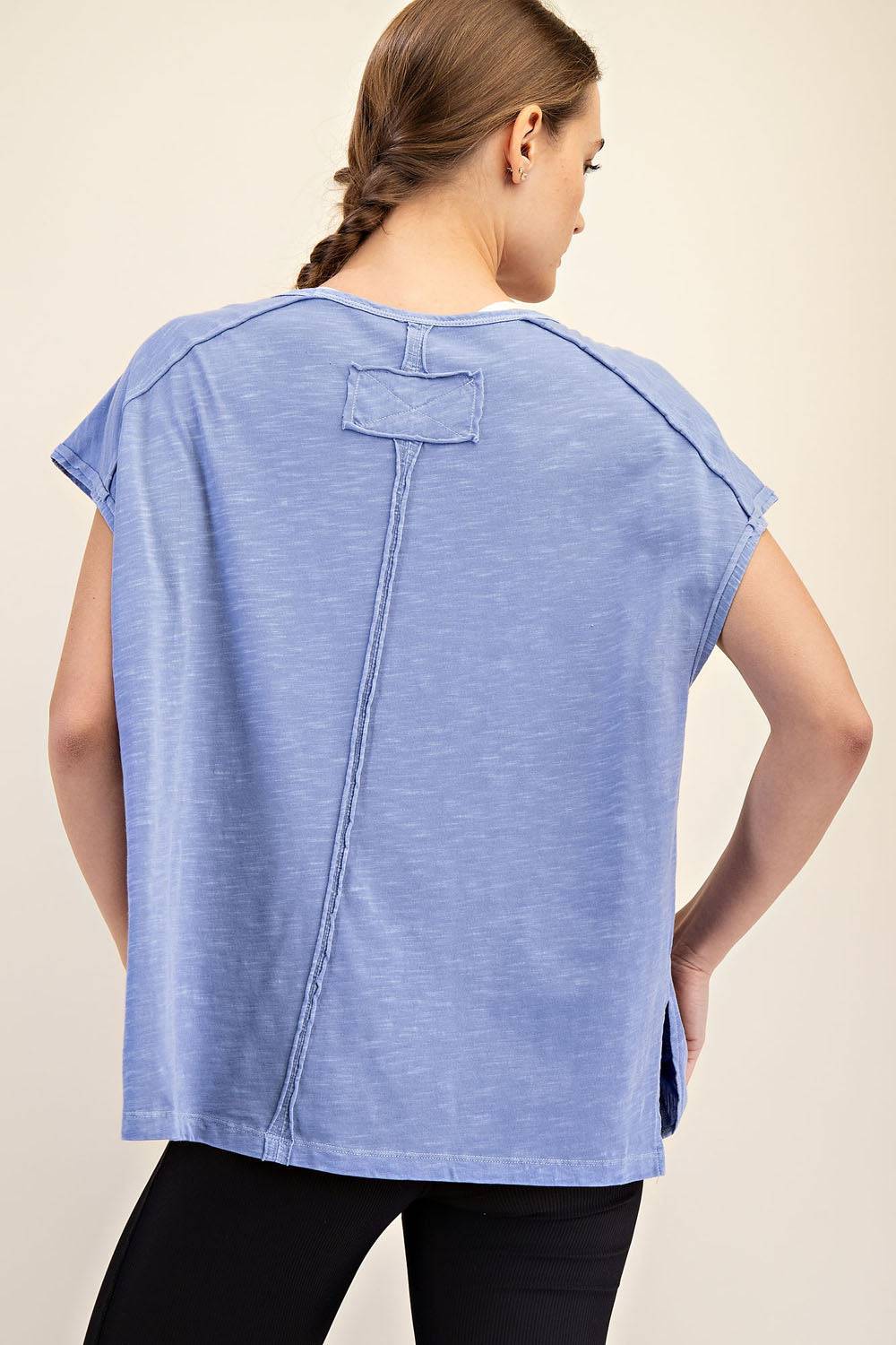 CVC Slub Oversized Short Sleeve Top - Hype Up