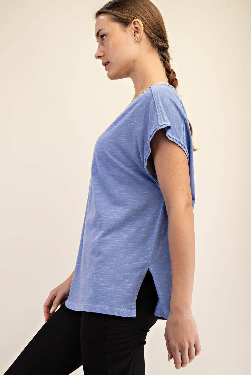 CVC Slub Oversized Short Sleeve Top - Hype Up