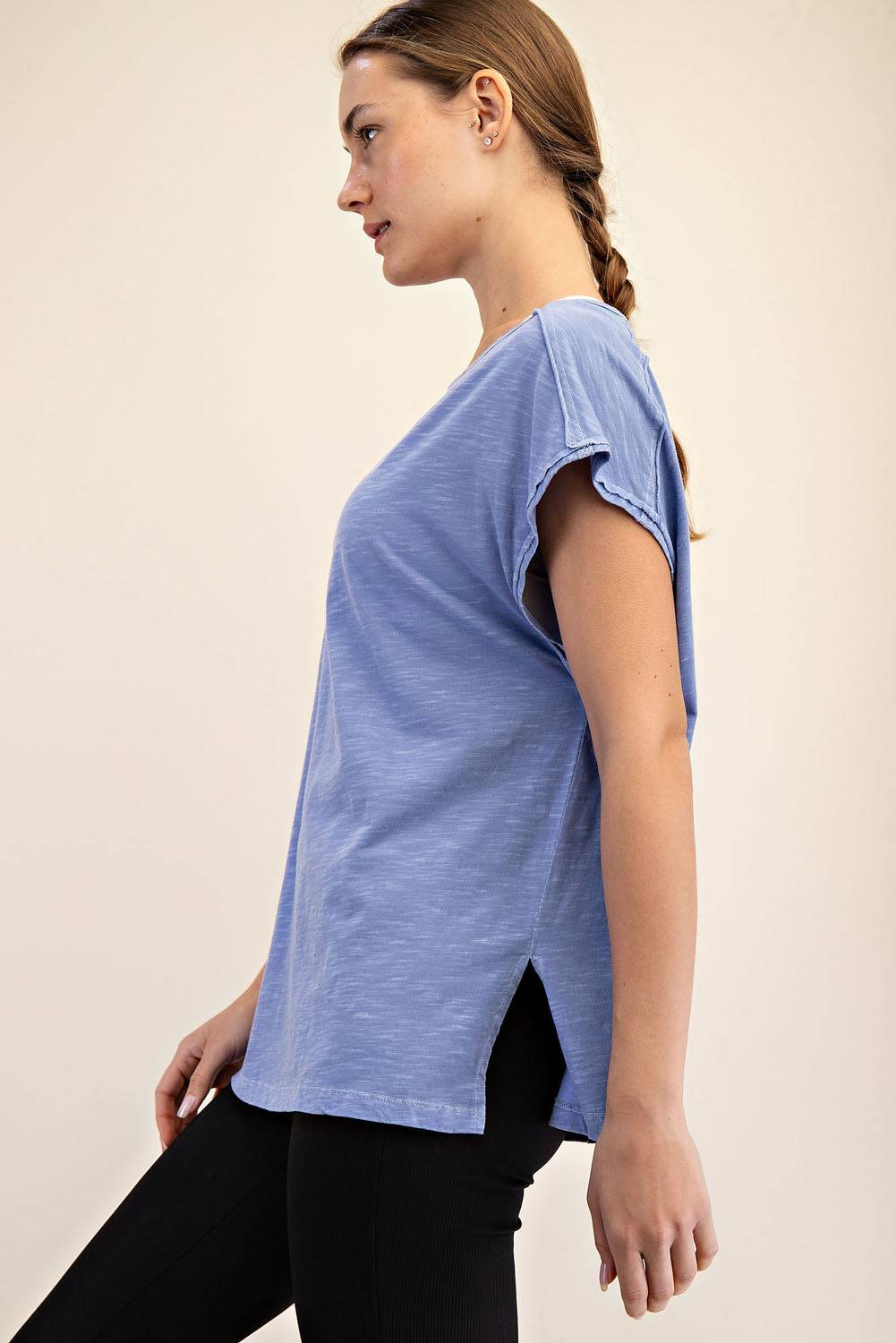 CVC Slub Oversized Short Sleeve Top - Hype Up