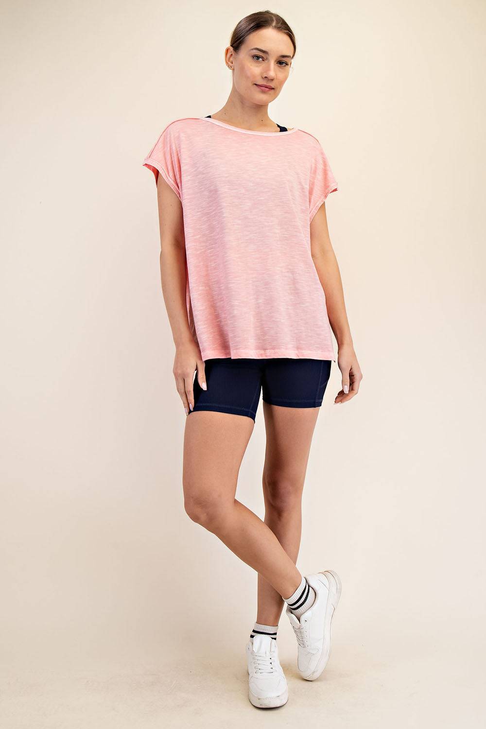 CVC Slub Oversized Short Sleeve Top - Hype Up