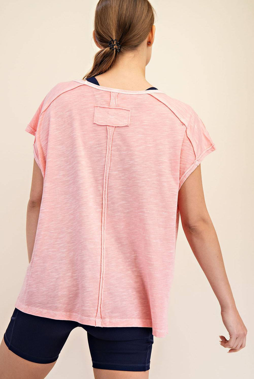 CVC Slub Oversized Short Sleeve Top - Hype Up