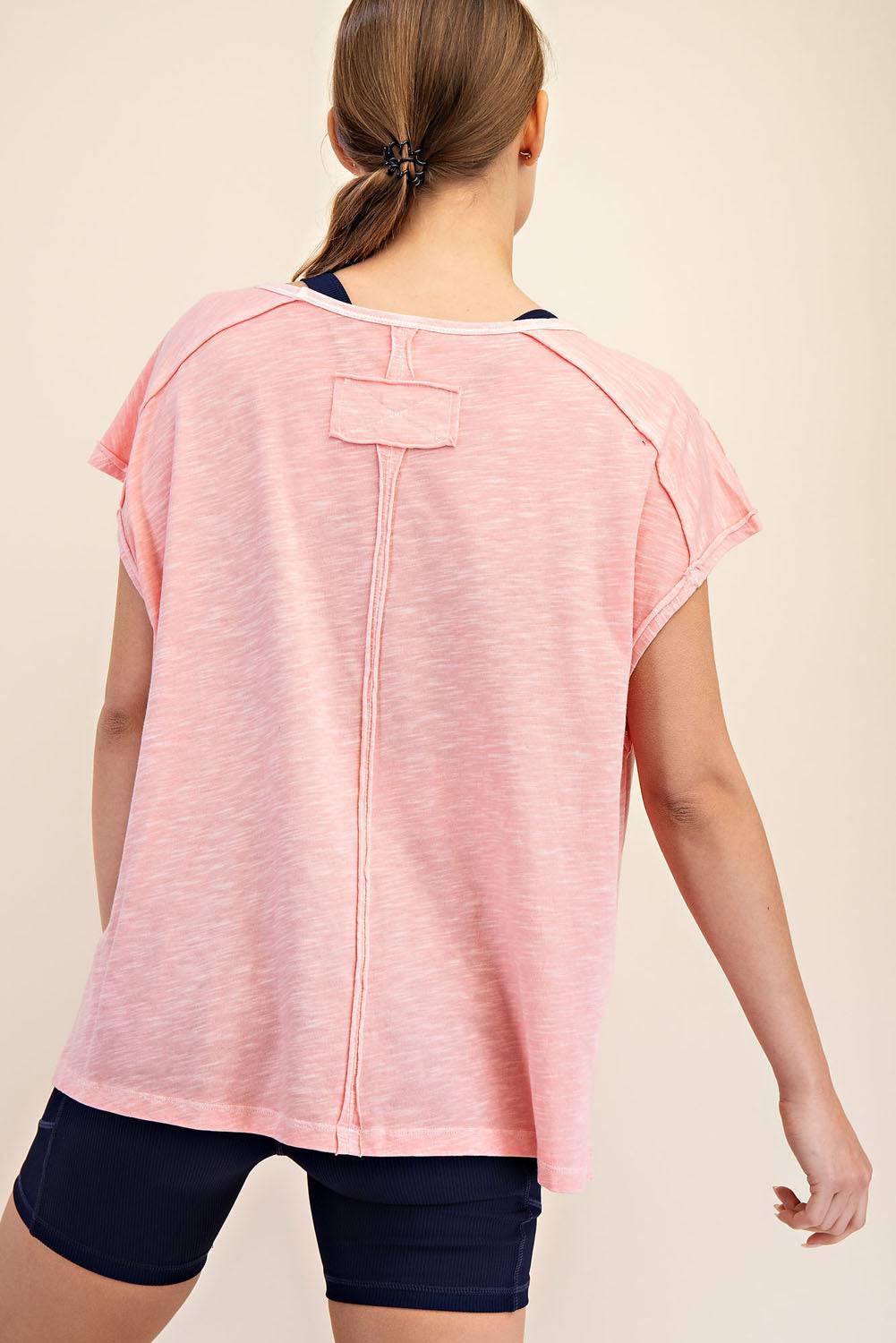 CVC Slub Oversized Short Sleeve Top - Hype Up