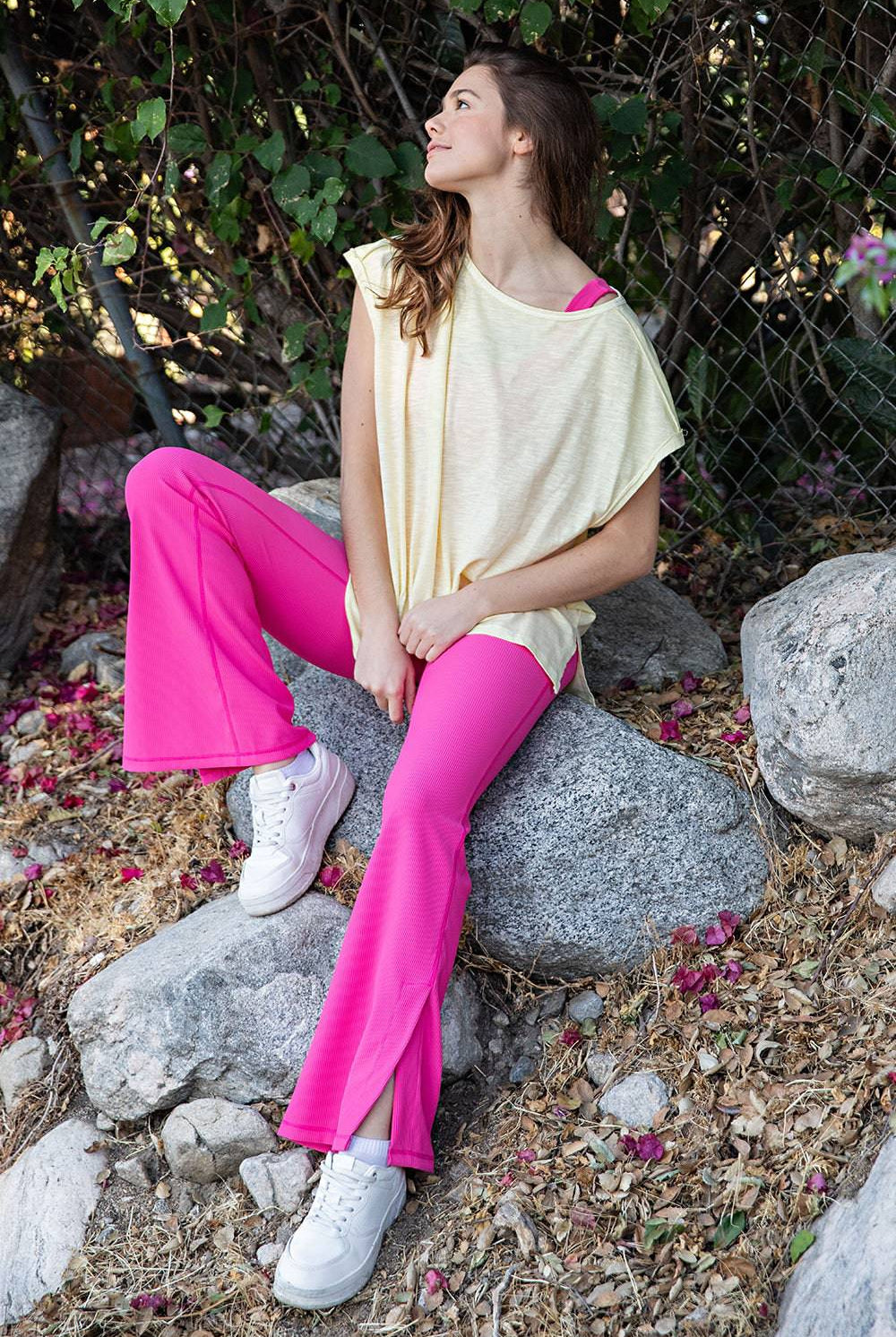 CVC Slub Oversized Short Sleeve Top - Hype Up