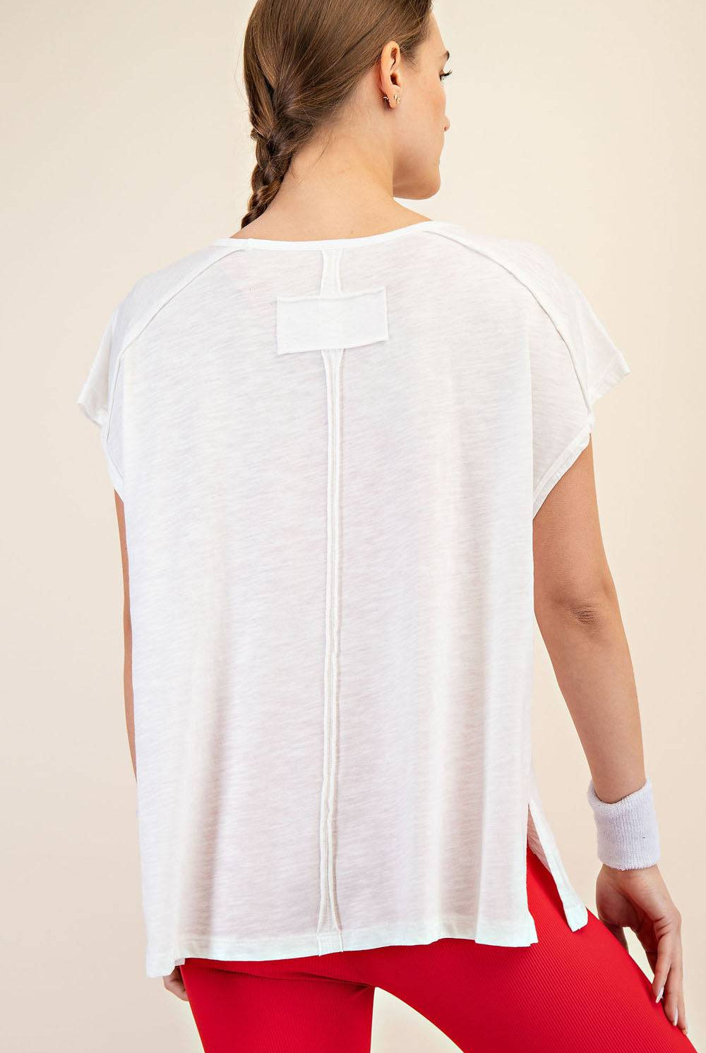 CVC Slub Oversized Short Sleeve Top - Hype Up