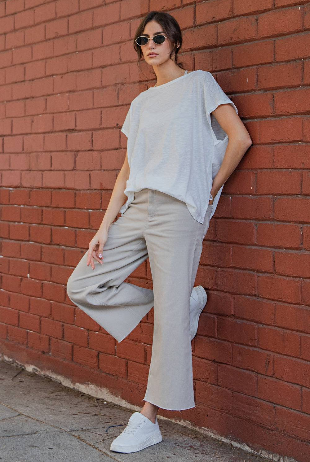 CVC Slub Oversized Short Sleeve Top - Hype Up