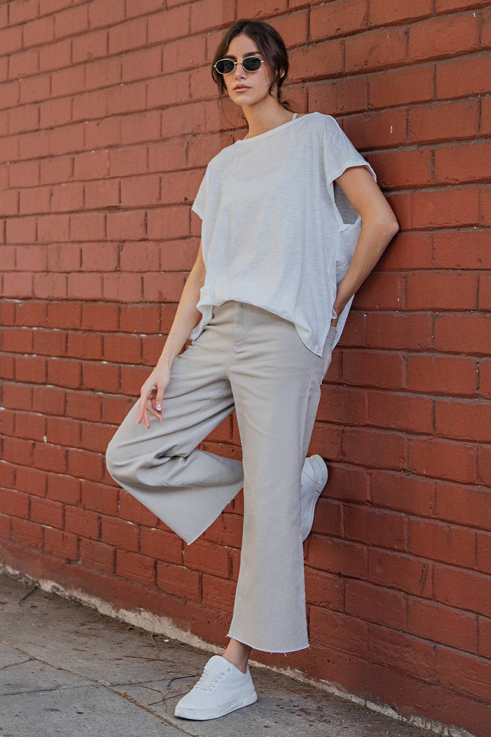 CVC Slub Oversized Short Sleeve Top - Hype Up