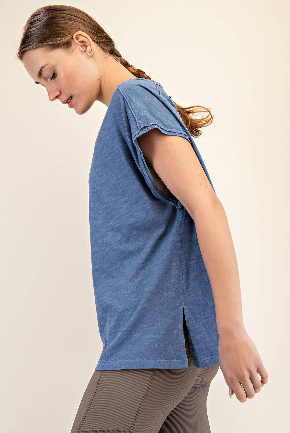 CVC Slub Oversized Short Sleeve Top - Hype Up