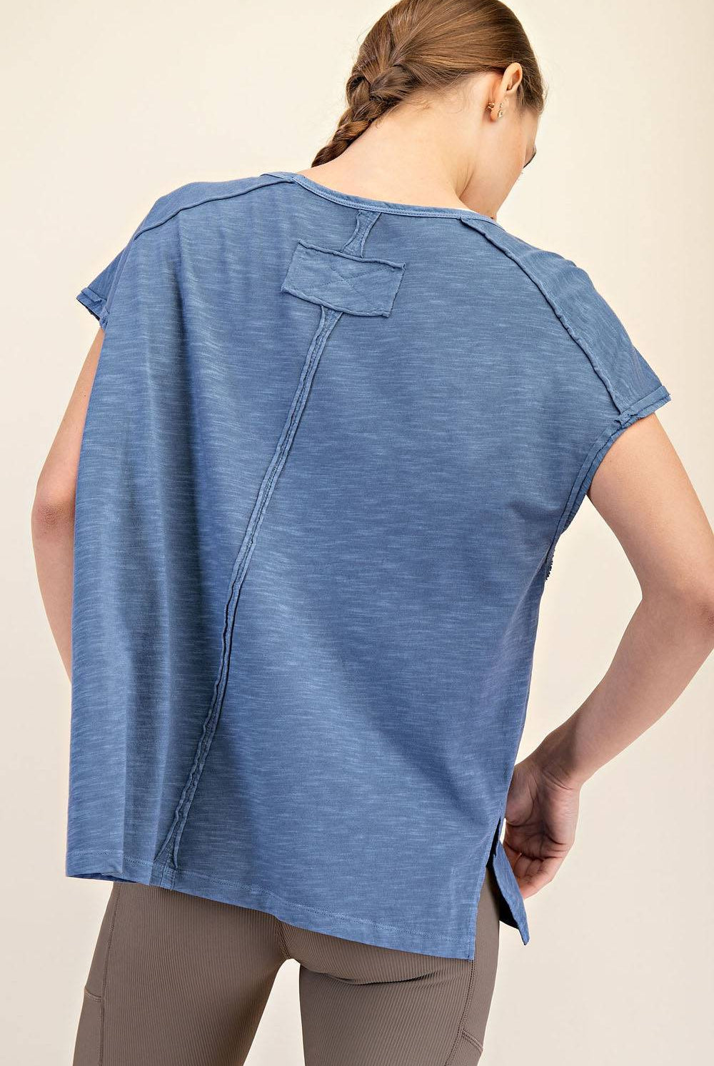 CVC Slub Oversized Short Sleeve Top - Hype Up