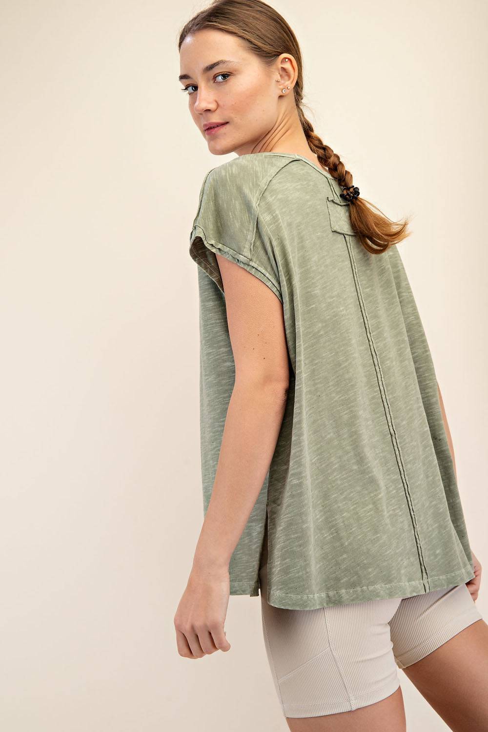 CVC Slub Oversized Short Sleeve Top - Hype Up