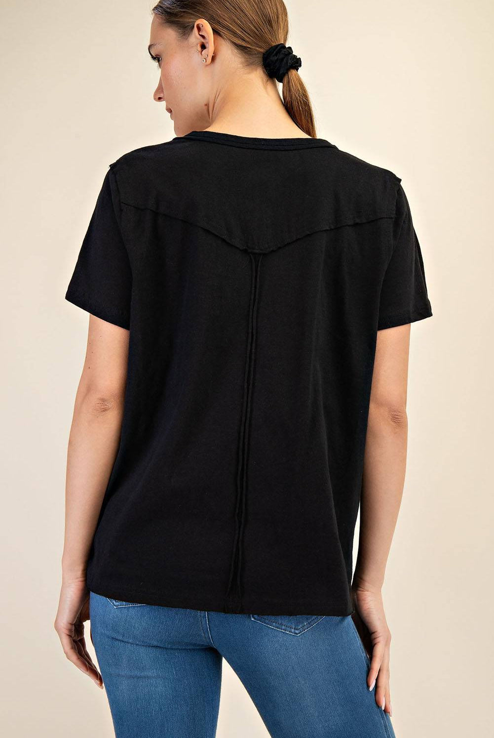 Cotton Slub Shot Sleeve Top - Hype Up