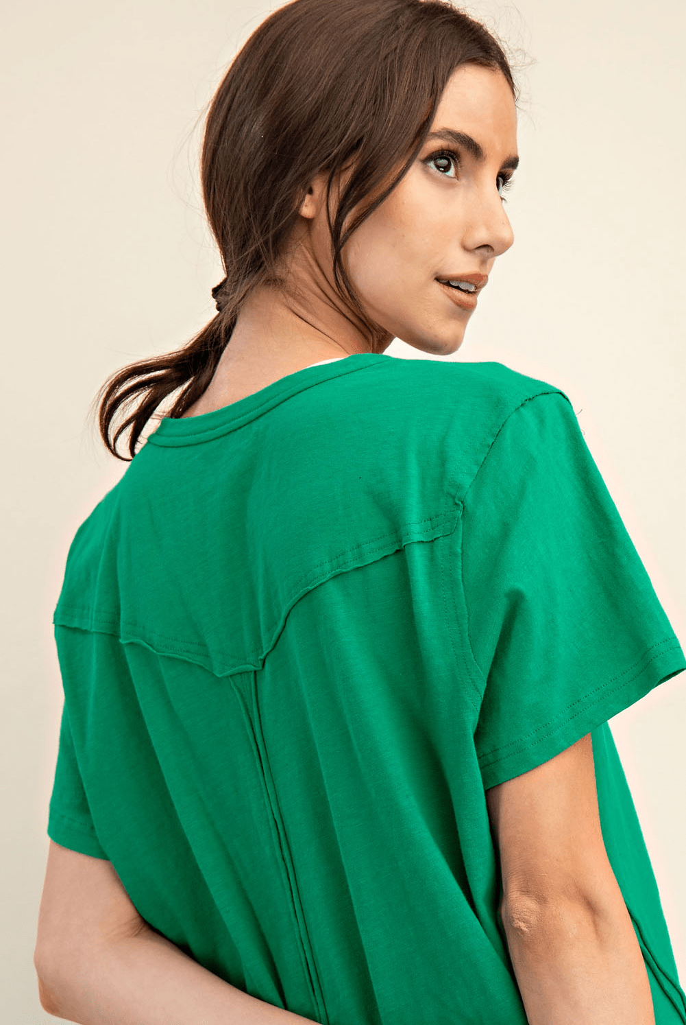 Cotton Slub Shot Sleeve Top - Hype Up