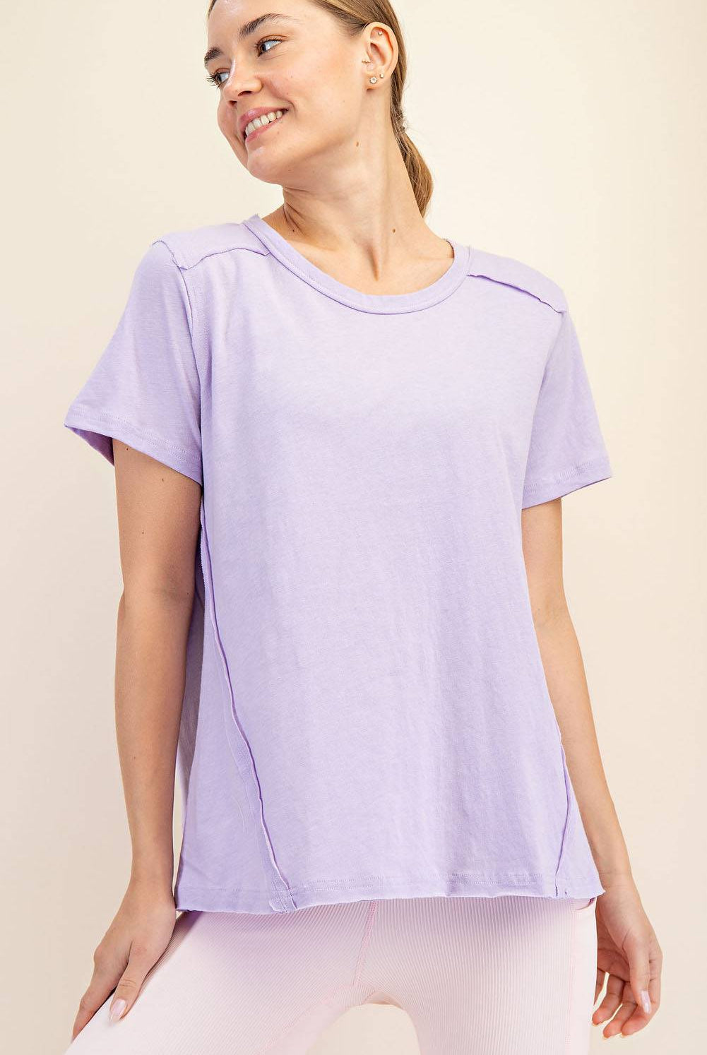 Cotton Slub Shot Sleeve Top - Hype Up