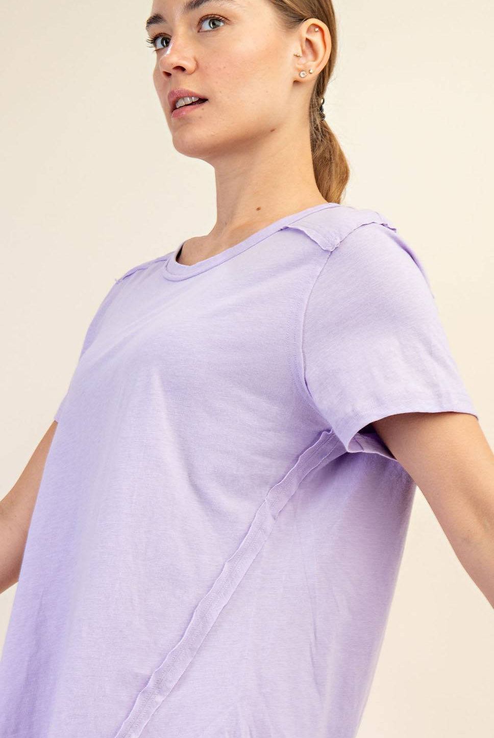 Cotton Slub Shot Sleeve Top - Hype Up