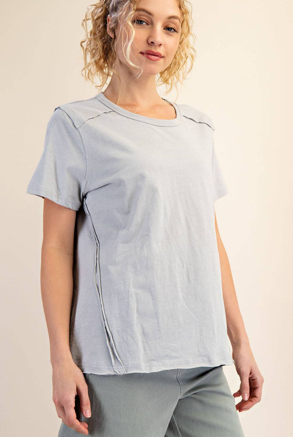 Cotton Slub Shot Sleeve Top - Hype Up