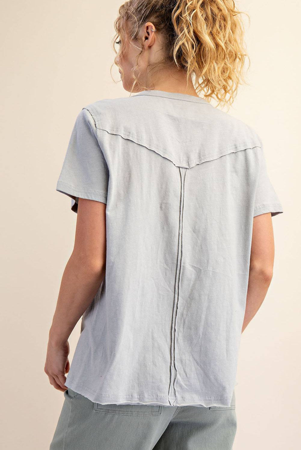 Cotton Slub Shot Sleeve Top - Hype Up