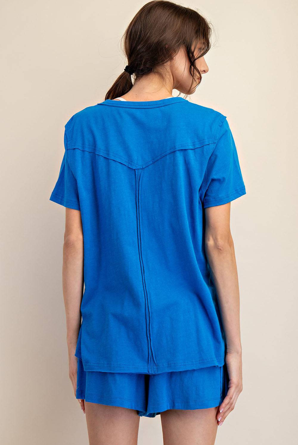 Cotton Slub Shot Sleeve Top - Hype Up