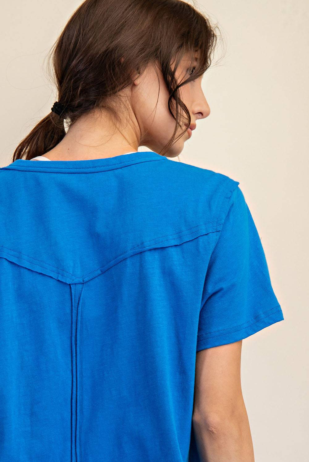 Cotton Slub Shot Sleeve Top - Hype Up