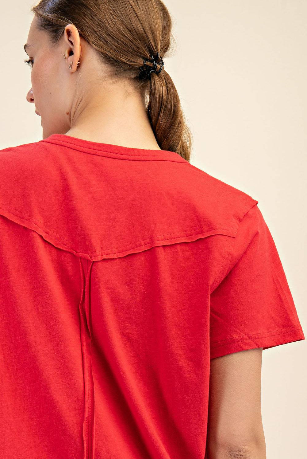 Cotton Slub Shot Sleeve Top - Hype Up