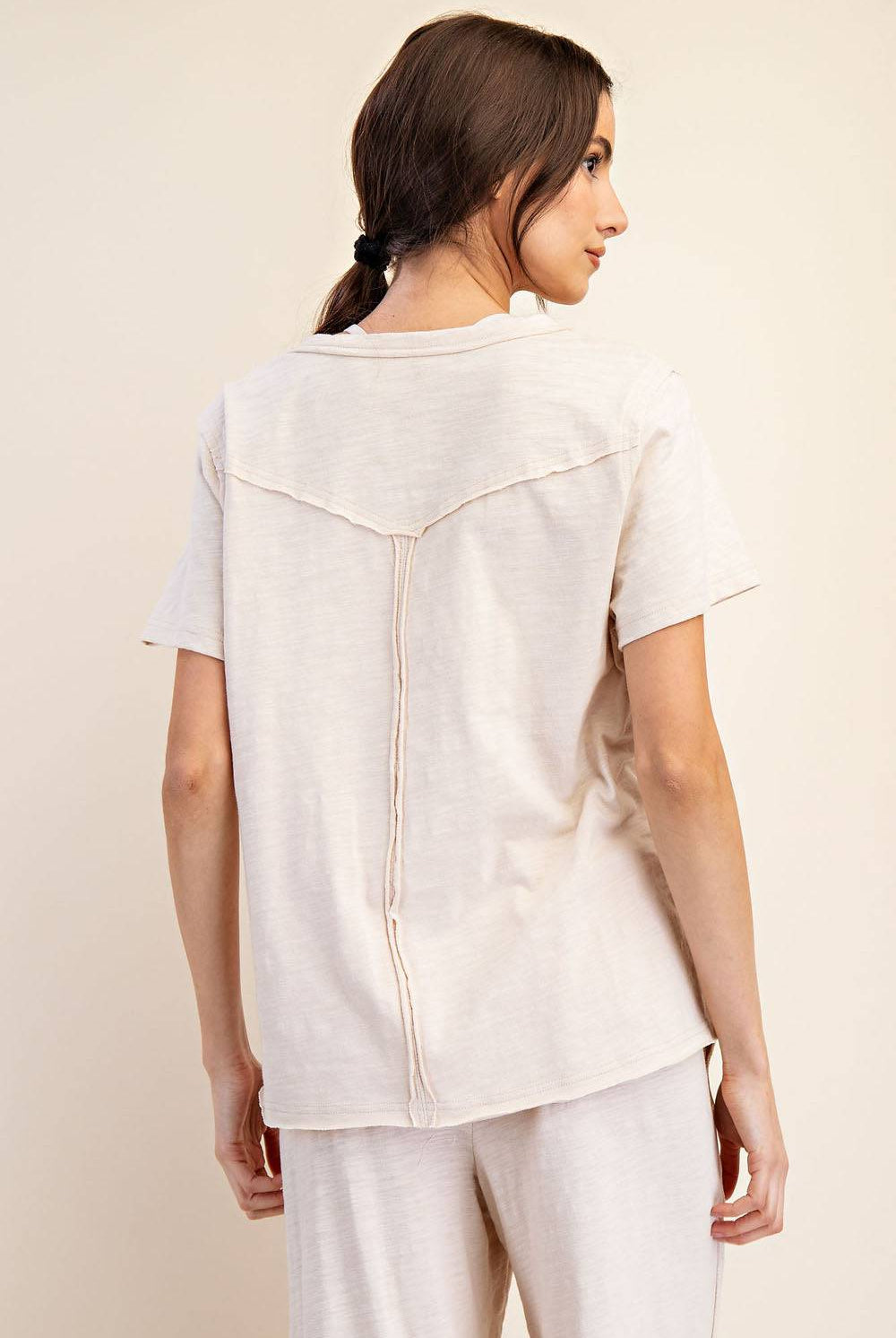 Cotton Slub Shot Sleeve Top - Hype Up