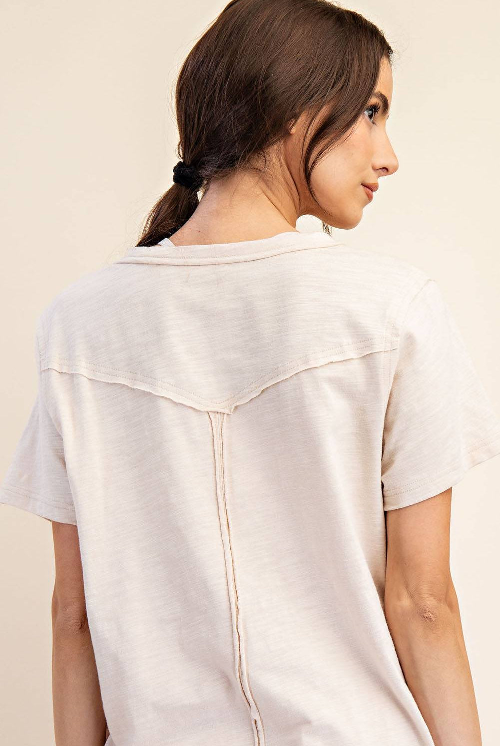 Cotton Slub Shot Sleeve Top - Hype Up