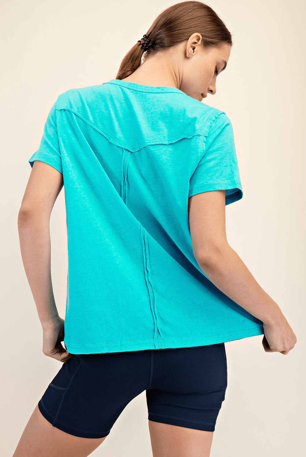 Cotton Slub Shot Sleeve Top - Hype Up