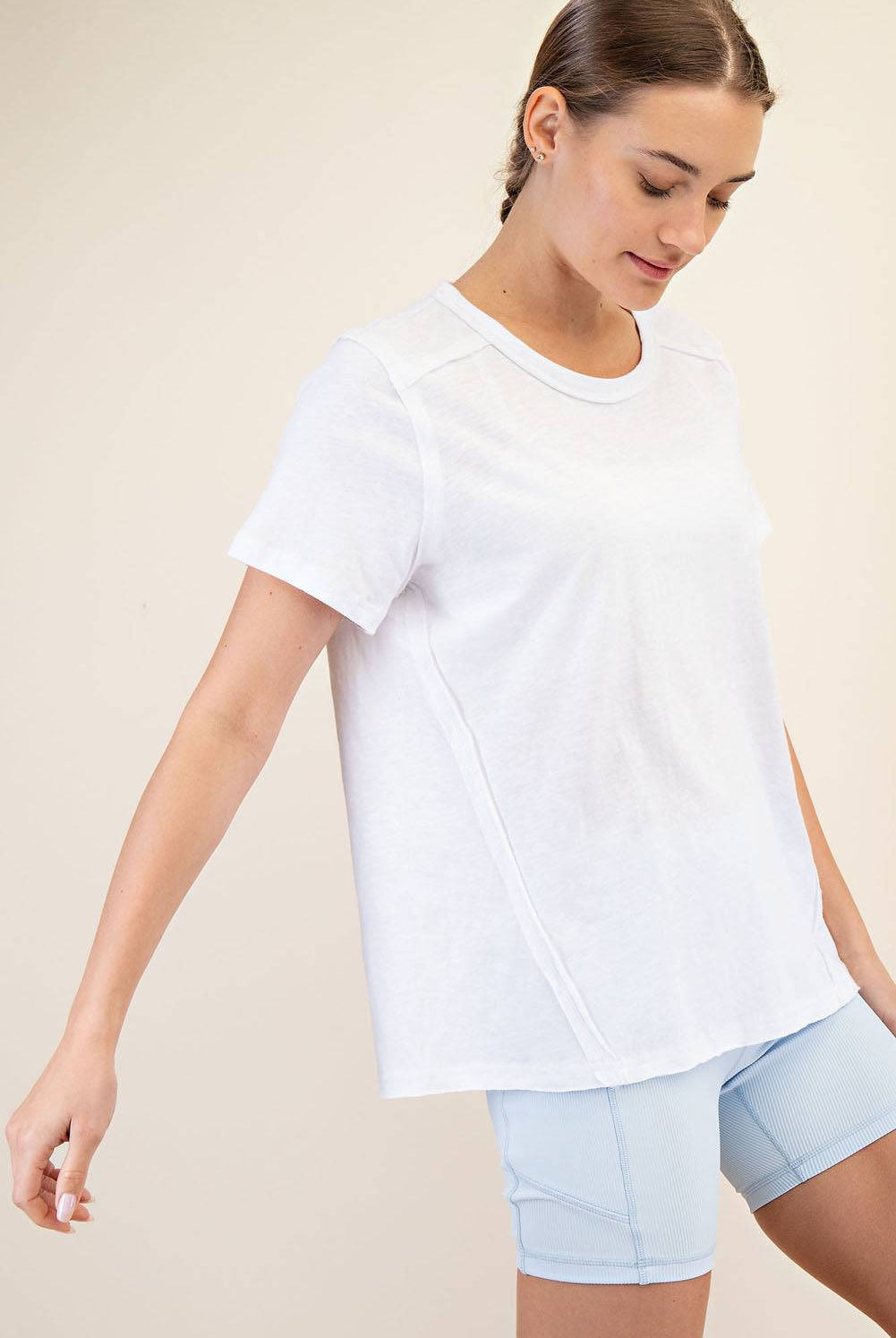 Cotton Slub Shot Sleeve Top - Hype Up