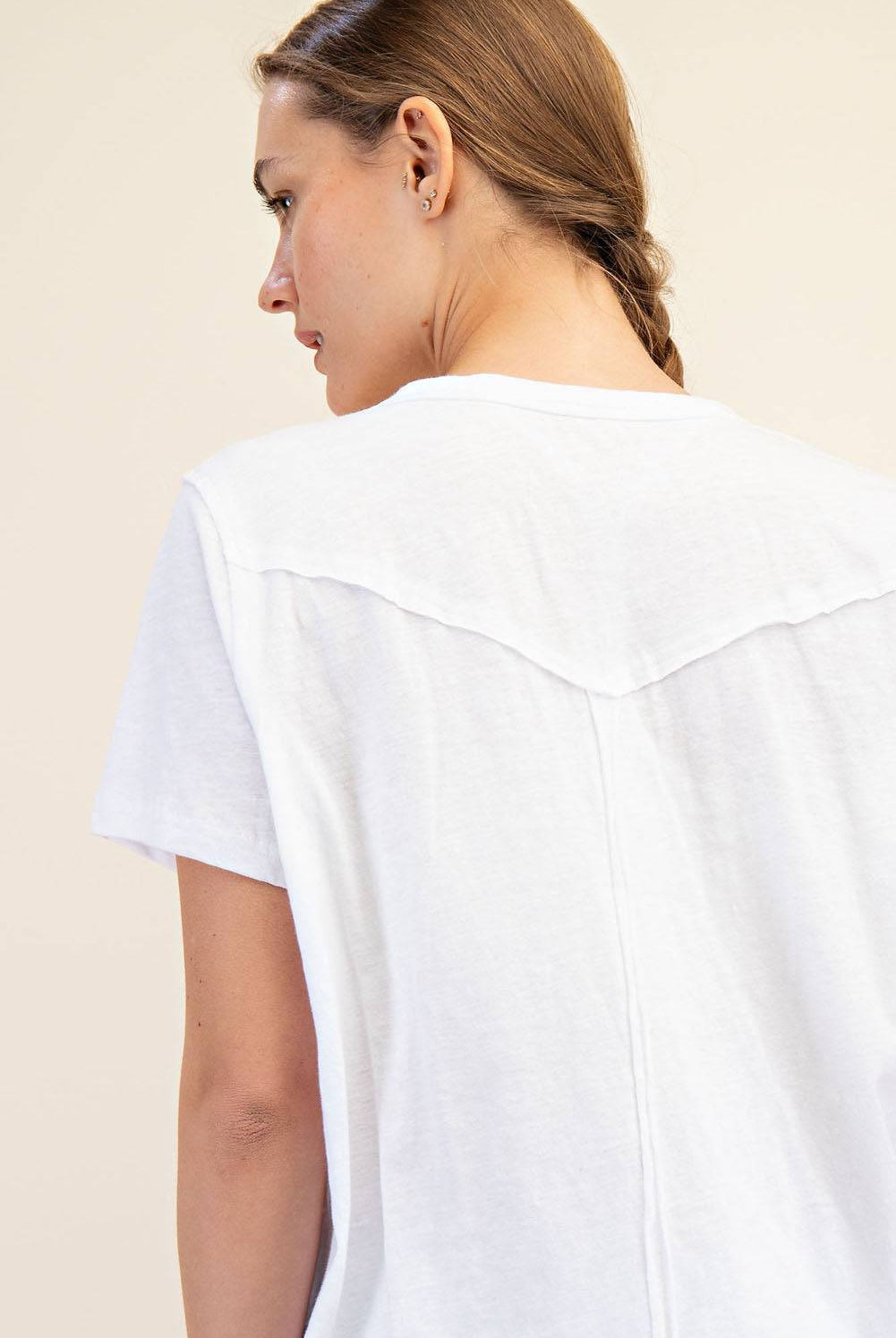 Cotton Slub Shot Sleeve Top - Hype Up