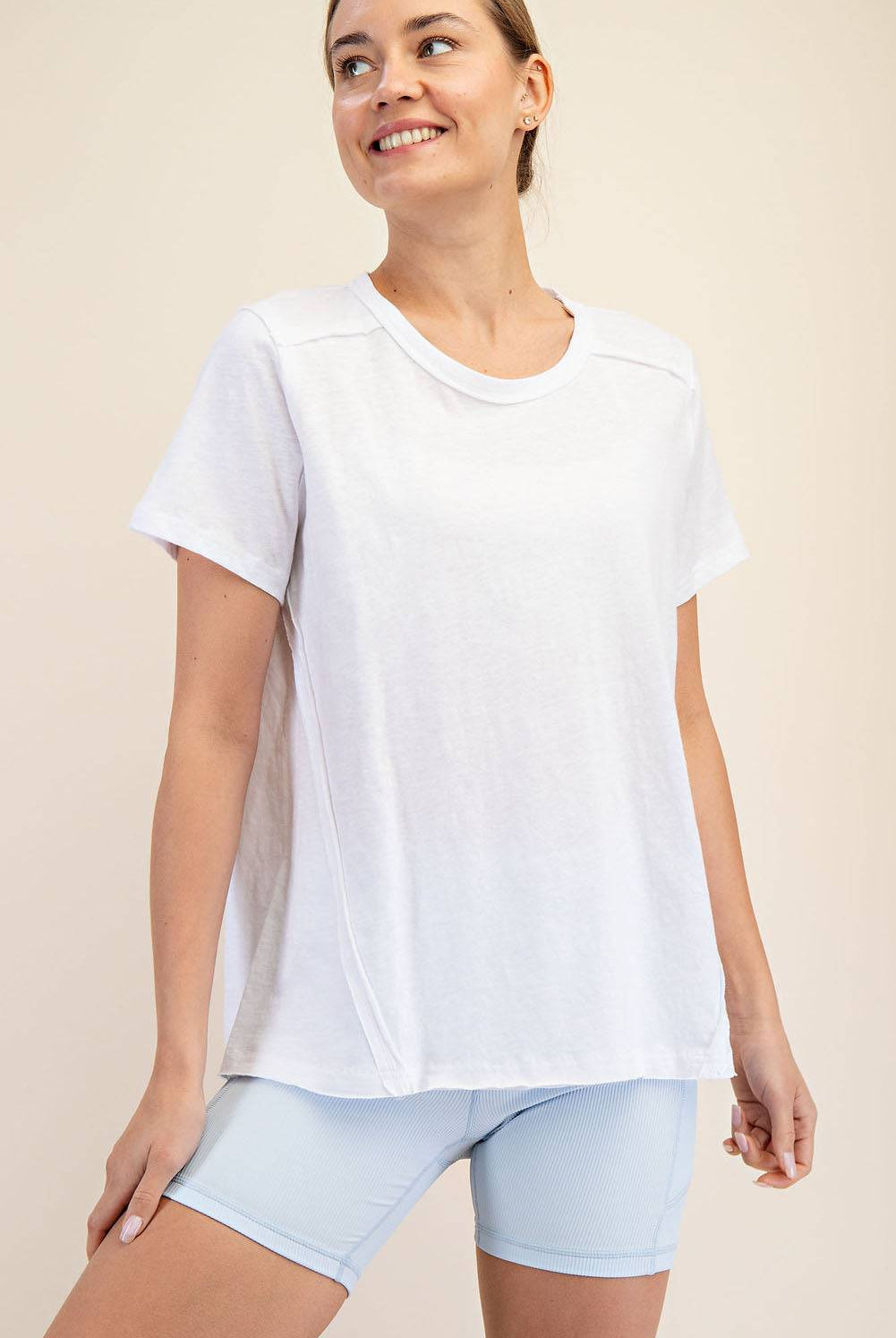 Cotton Slub Shot Sleeve Top - Hype Up