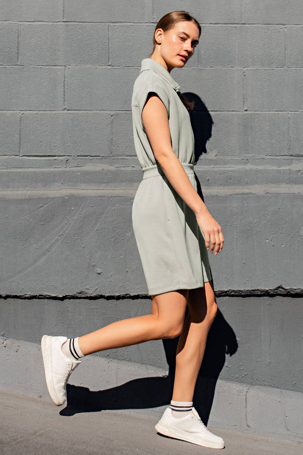 Modal Poly Half Zip Mini Dress - Hype Up