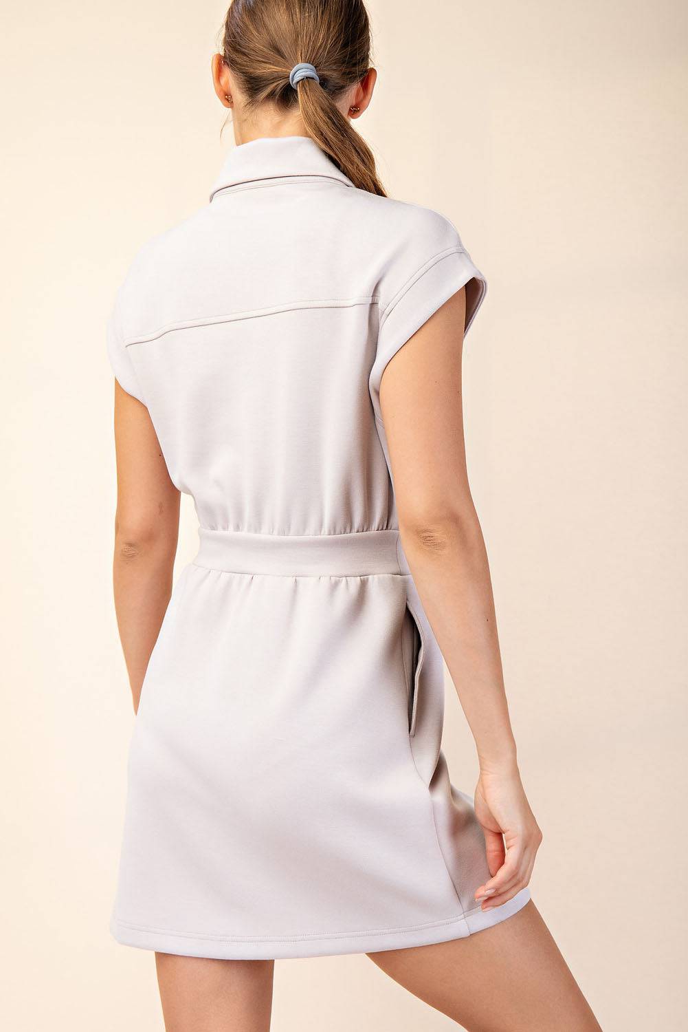 Modal Poly Half Zip Mini Dress - Hype Up