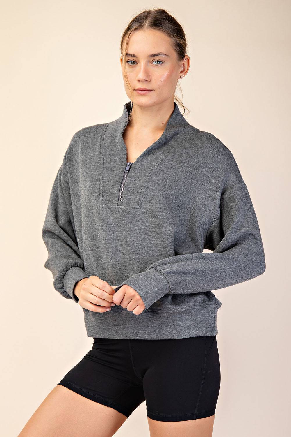 Modal Scuba V-neck Jacket - Hype Up