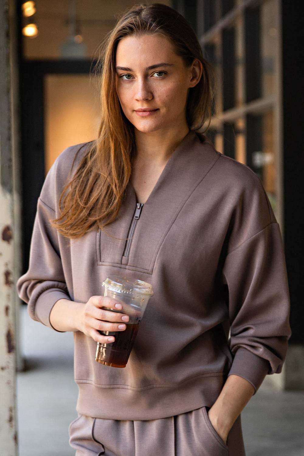 Modal Scuba V-neck Jacket - Hype Up