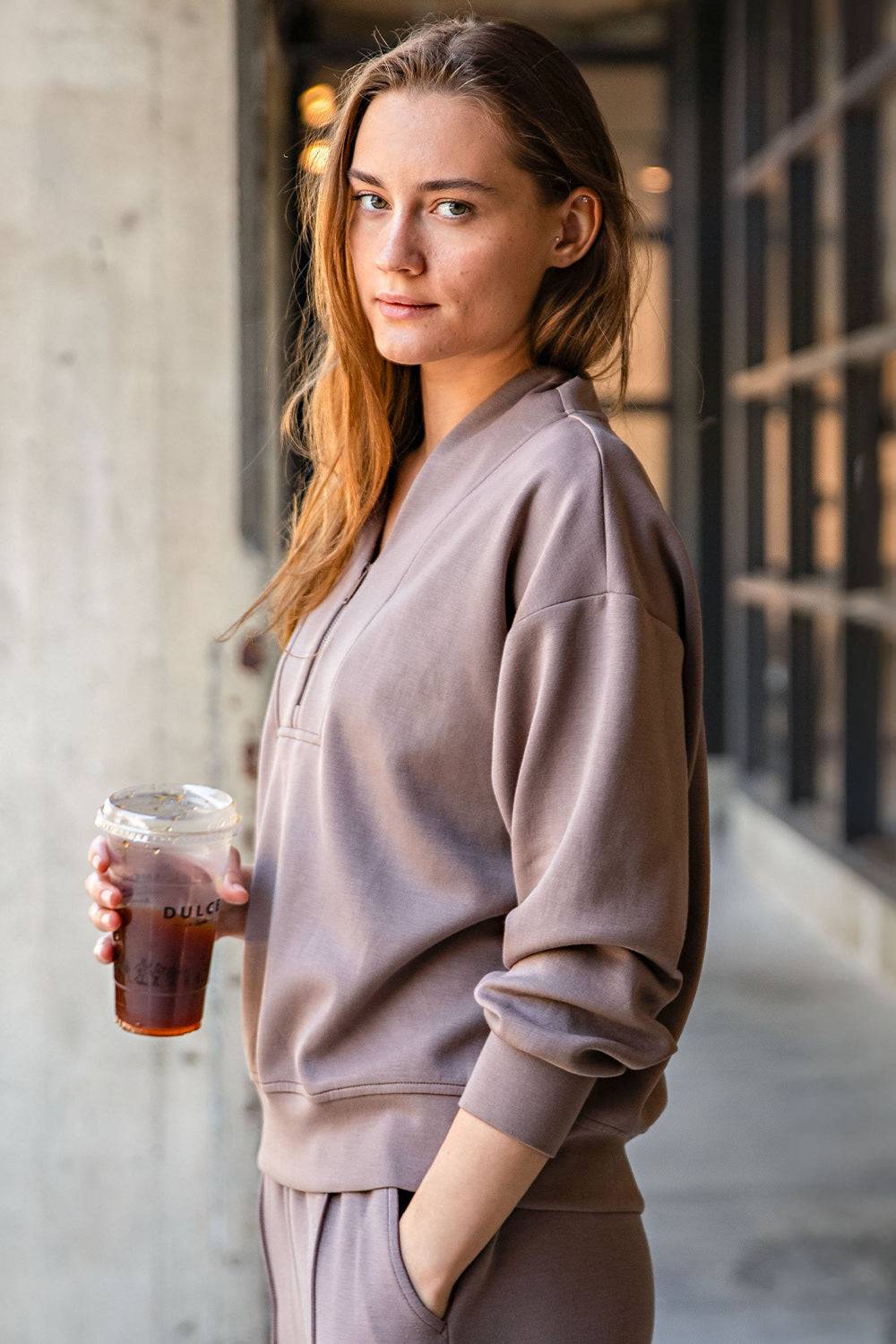 Modal Scuba V-neck Jacket - Hype Up