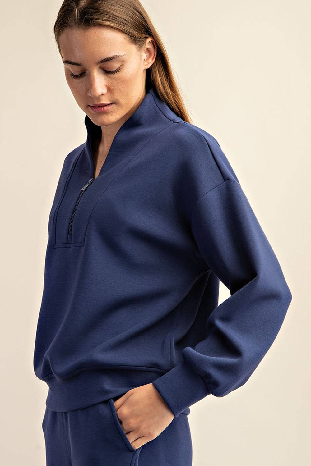 Modal Scuba V-neck Jacket - Hype Up