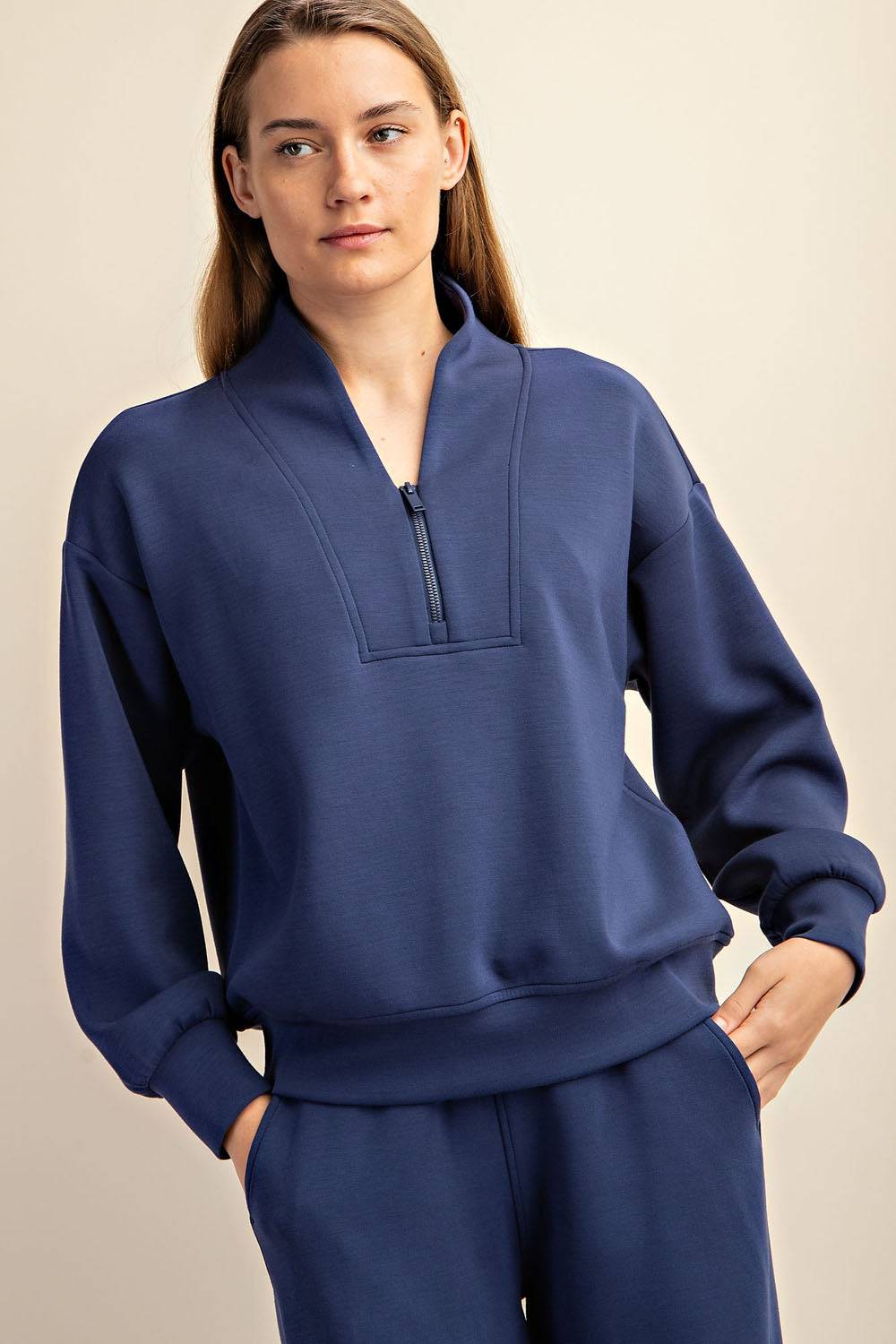 Modal Scuba V-neck Jacket - Hype Up