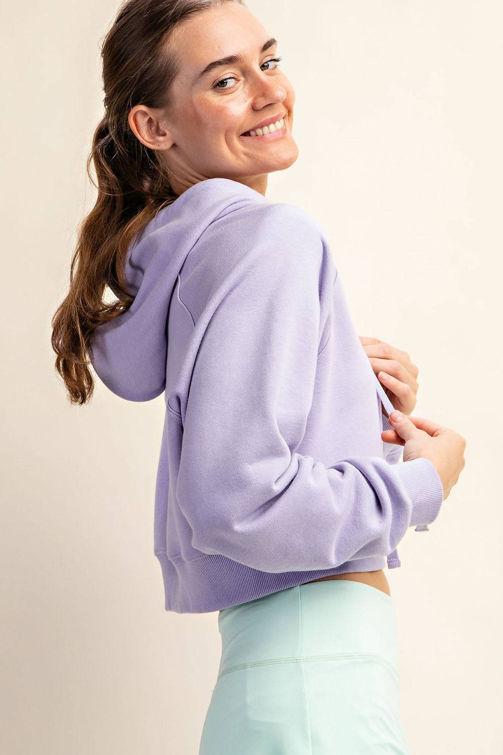 French Terry Crop Hoodie - Hype Up