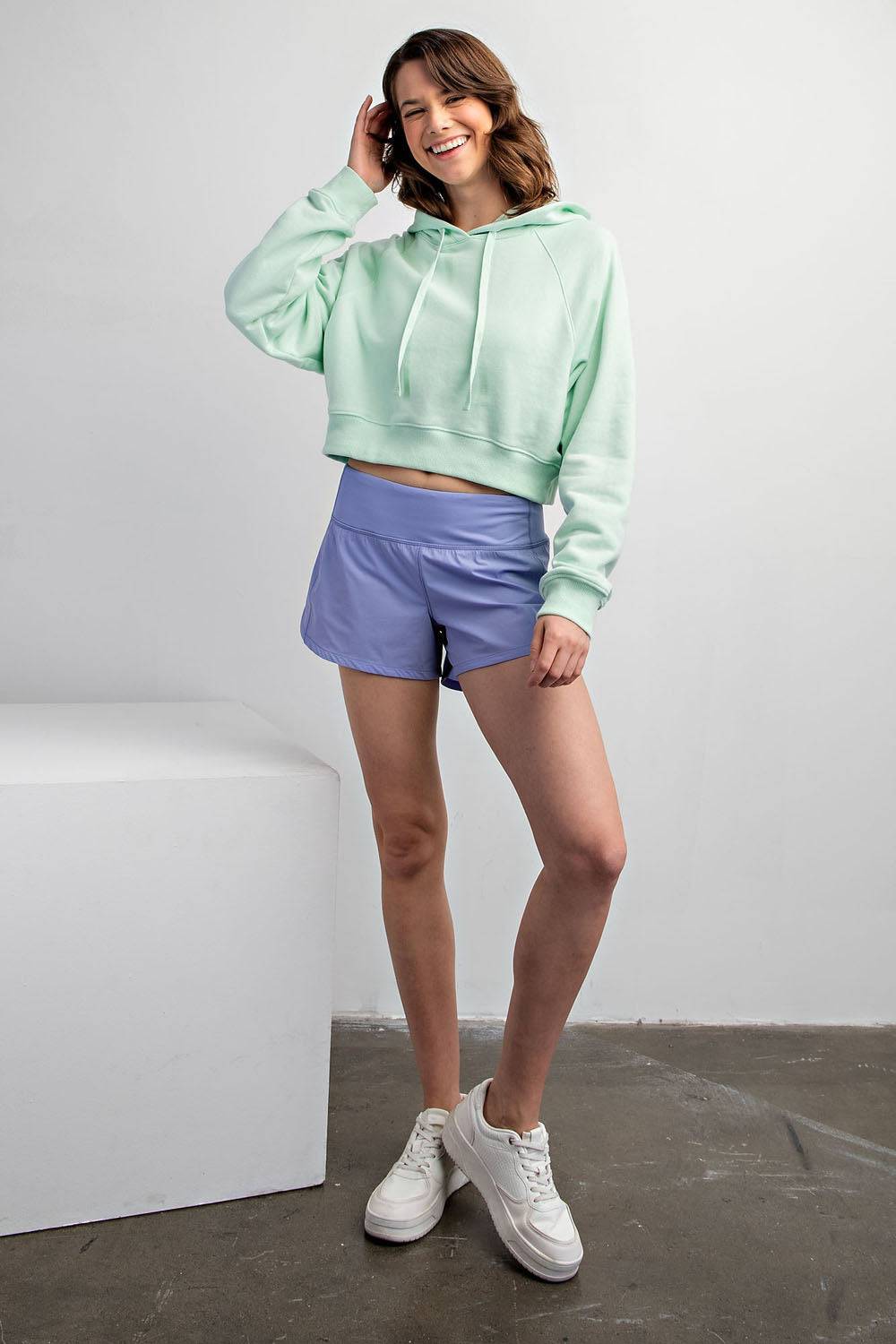 French Terry Crop Hoodie - Hype Up