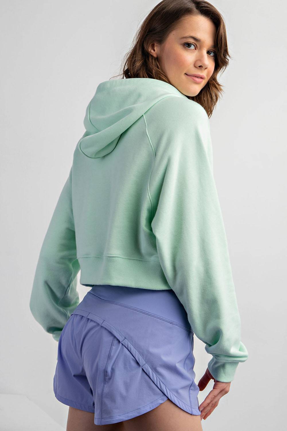 French Terry Crop Hoodie - Hype Up