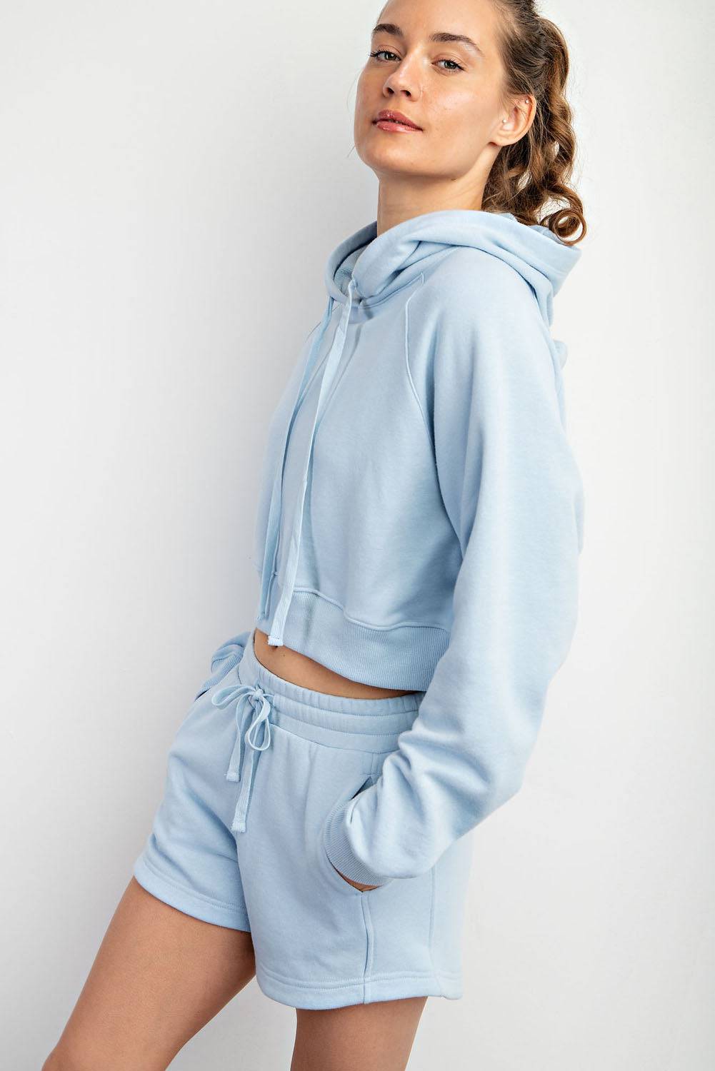 French Terry Crop Hoodie - Hype Up