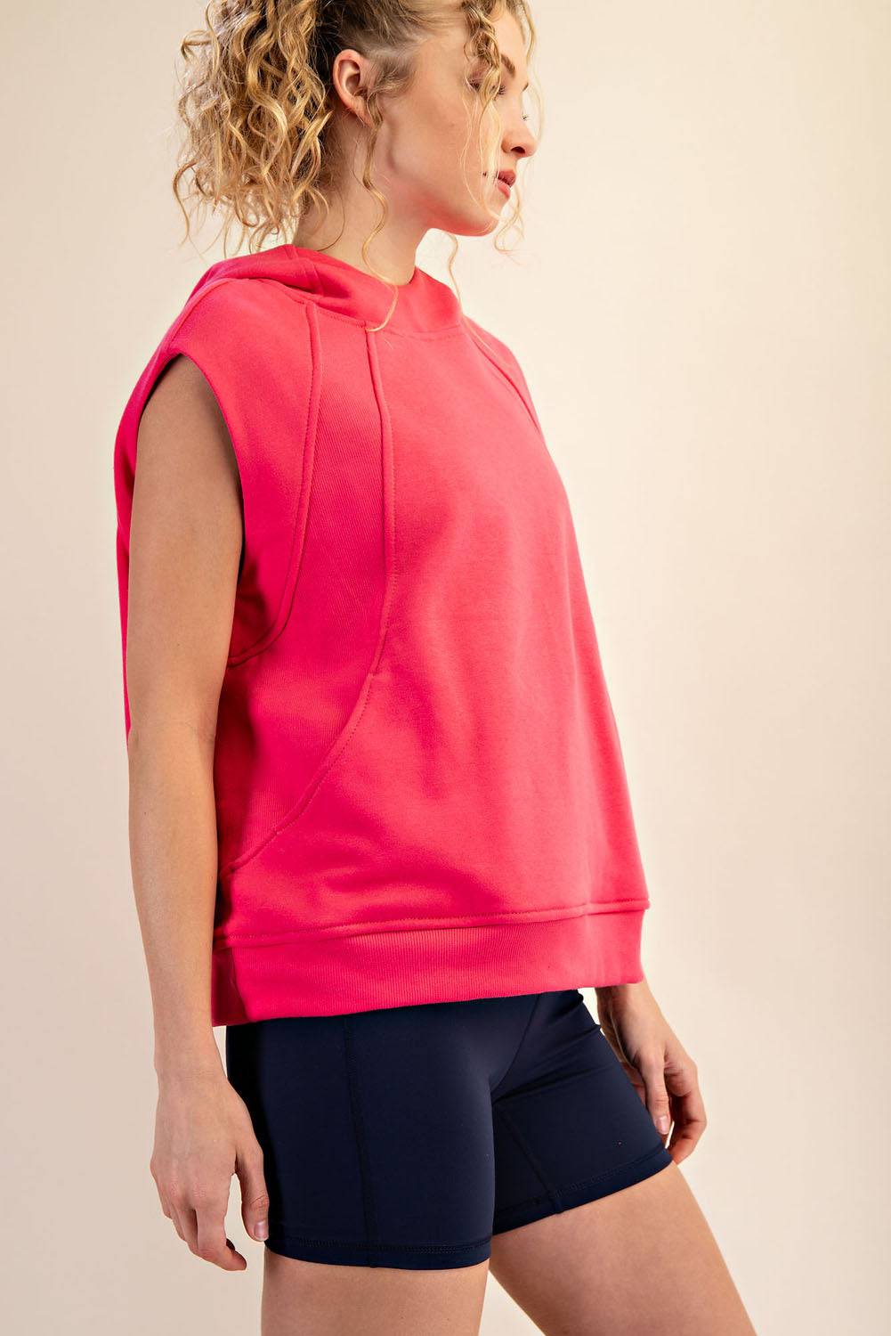 Oversized Sleeveless Hoodie - Hype Up