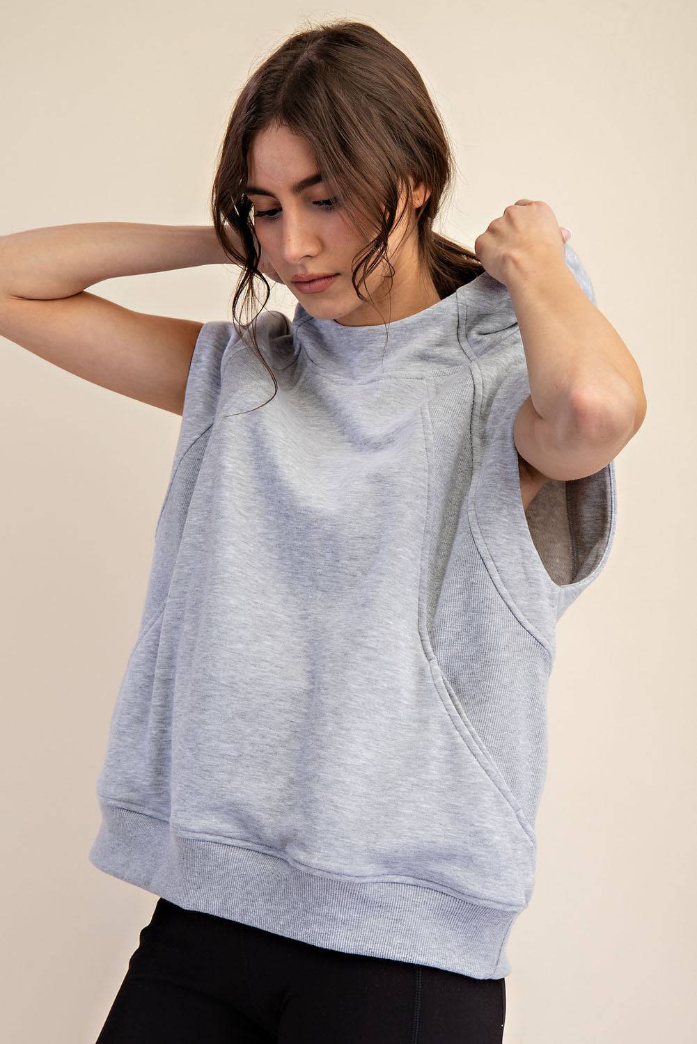 Oversized Sleeveless Hoodie - Hype Up