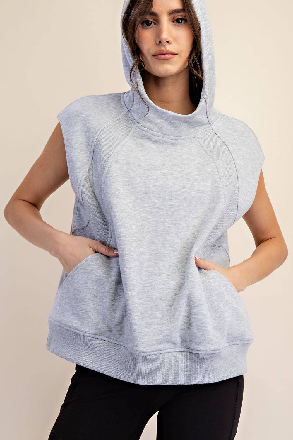 Oversized Sleeveless Hoodie - Hype Up