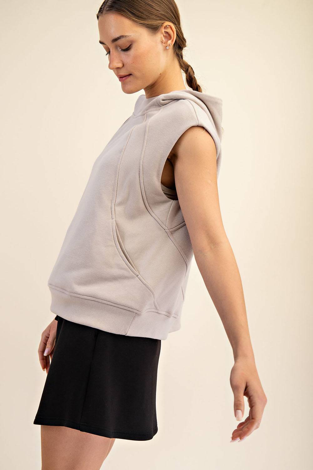 Oversized Sleeveless Hoodie - Hype Up