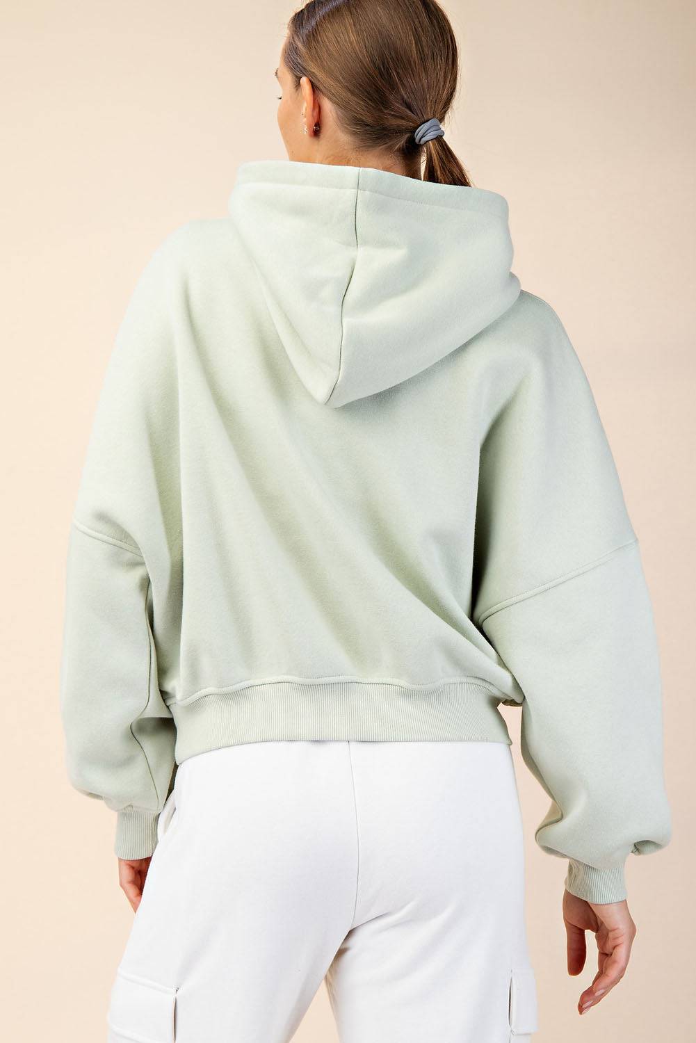 Fleece Quarter Zip Hoodie Jacket - Hype Up