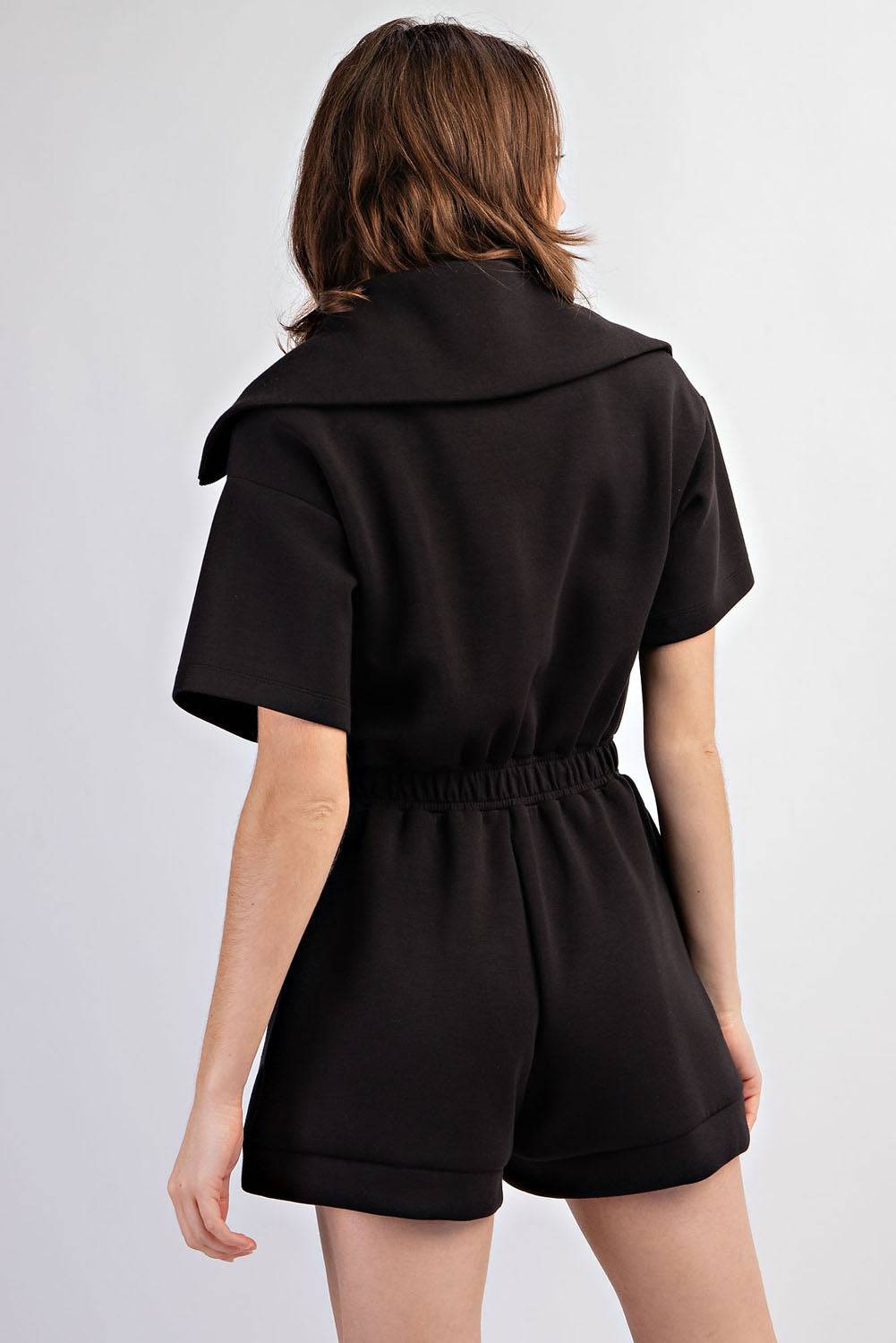 Modal Scuba Short Full Zip Romper - Hype Up