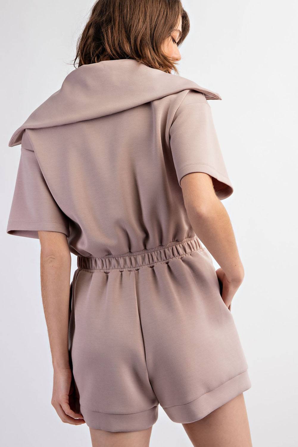 Modal Scuba Short Full Zip Romper - Hype Up